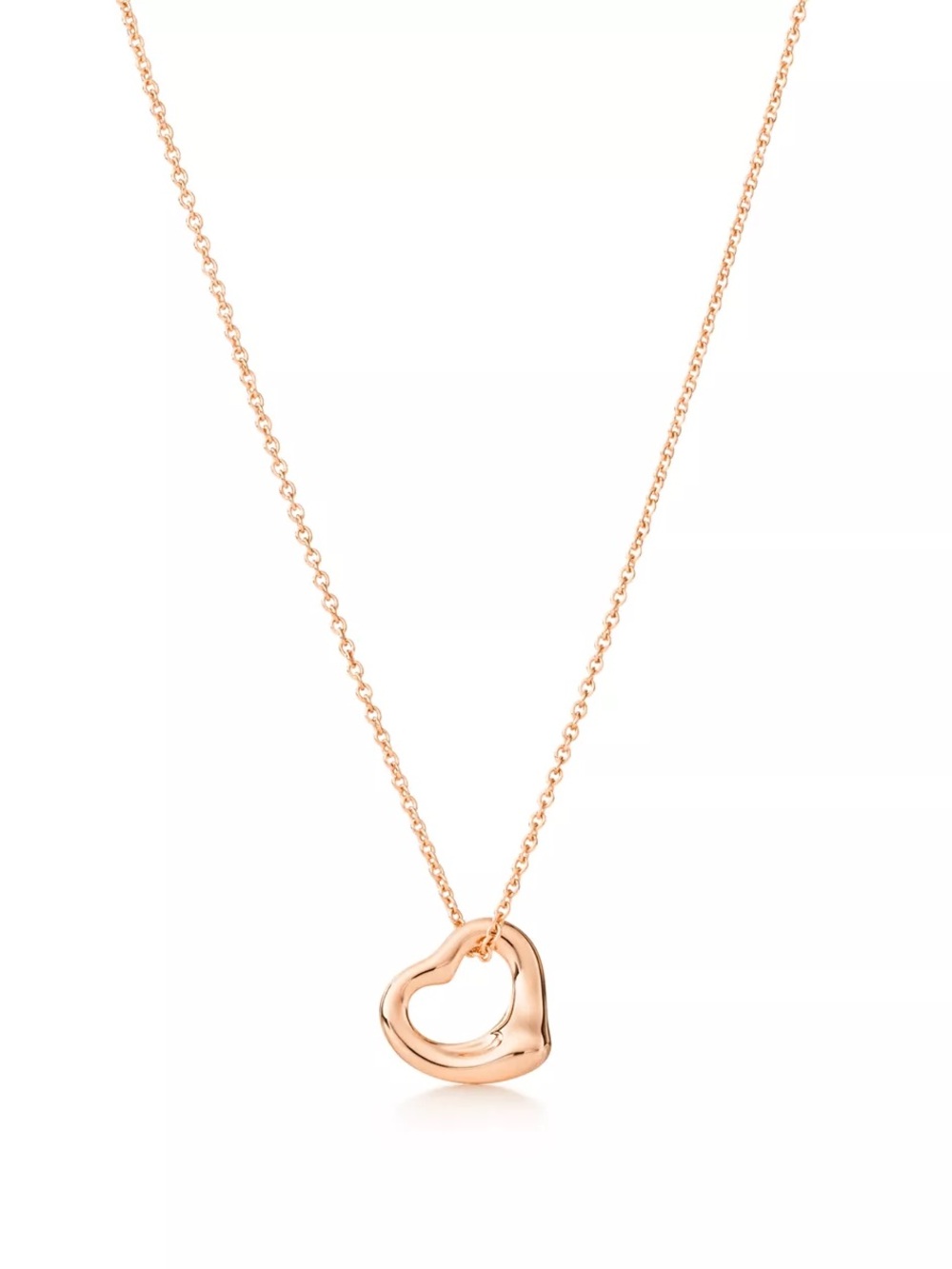 Tiffany & Company Elsa Paretti open heart pendant necklace in 18k rose gold